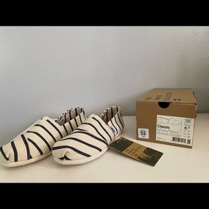 Toms classic white/navy riviera stripe